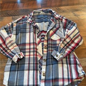 Maurices Blue Plaid Shacket